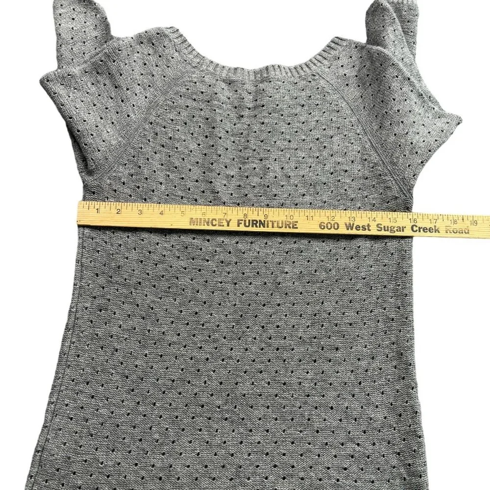 American Eagle Sweater Womens PS Gray Open Knit Beach Goth‎ Grunge Whimsigoth